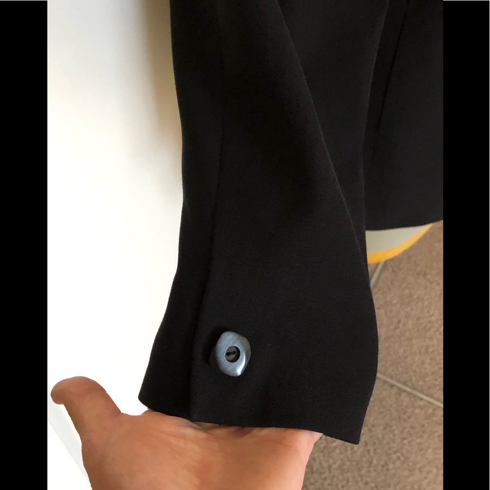 🎷Larry Levine Suits Blazer Sz 14🌹Black Officially Classic🦋Chic Buttons - Picture 2 of 10